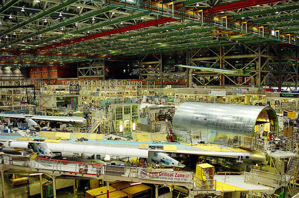 Výroba Boeingu 747 v Seattle