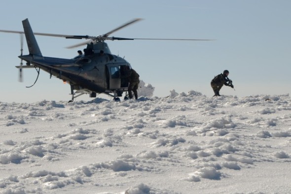 vrtulník Agusta A 109 na sněhu