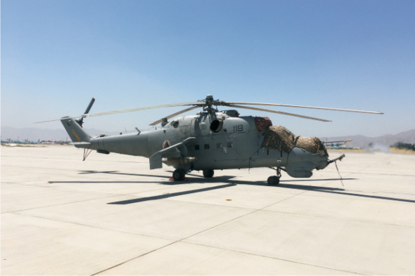 Bitevní vrtulník Mil Mi 24 D Afghánských vzdušných sil