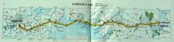 letová cesta Londýn Paříž rok 1932