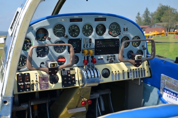 Aero 45 kokpit slet československých letadel Jihlava 2020